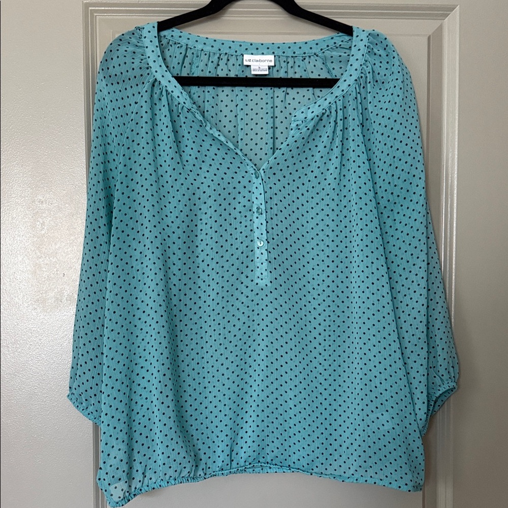 Liz Claiborne sheer Blouse size L
